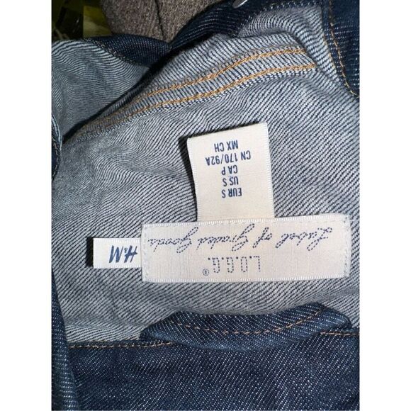 LOGG LABEL OF GRADED GOODS BLUE DENIM JEAN JACKET COAT BUTTON UP SIZE S H&M - Picture 4 of 4